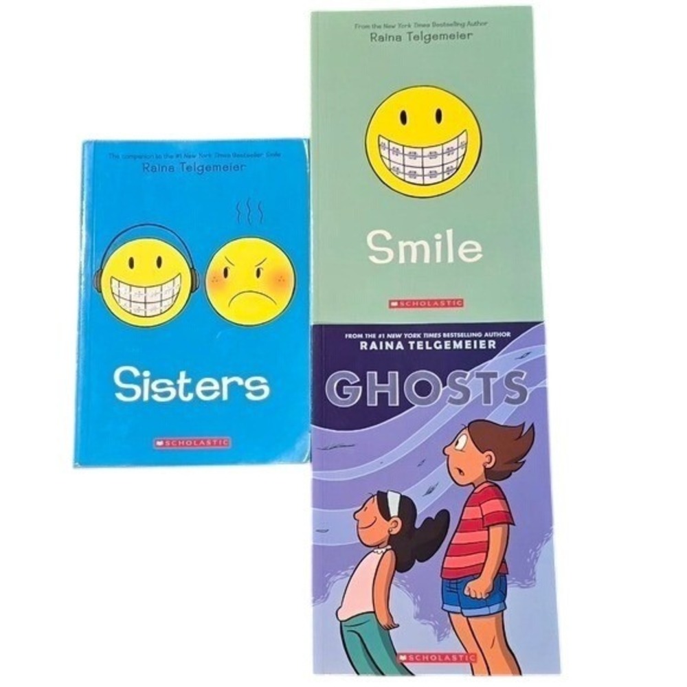 Lot of 3 Graphic Novels Smile, Sisters, Ghosts Raina Telgemeier Tween YA Books
